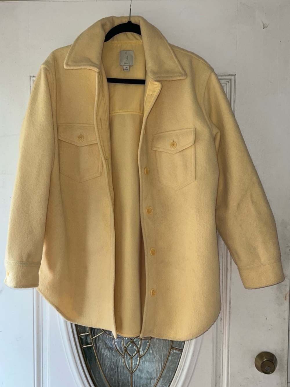 Joie Pale Yellow Wool-Blend Shacket